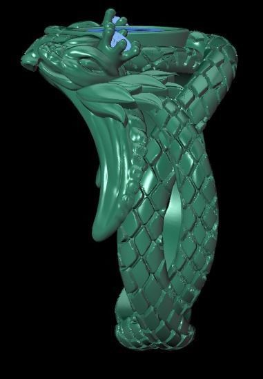 snake ring 3D print model_16