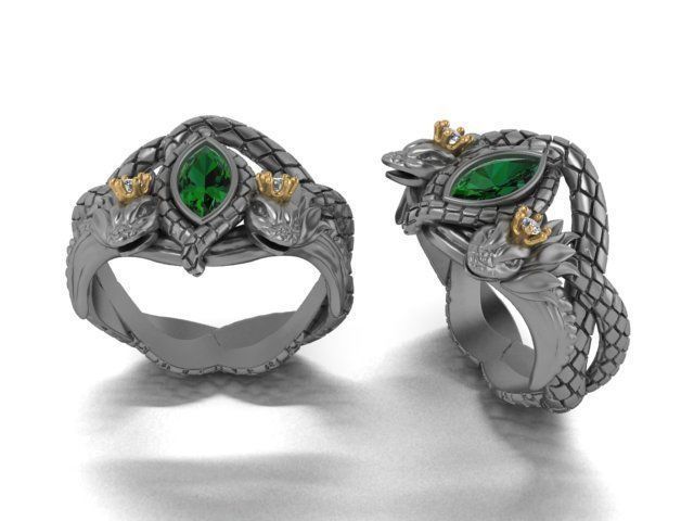 snake ring 3D print model_5