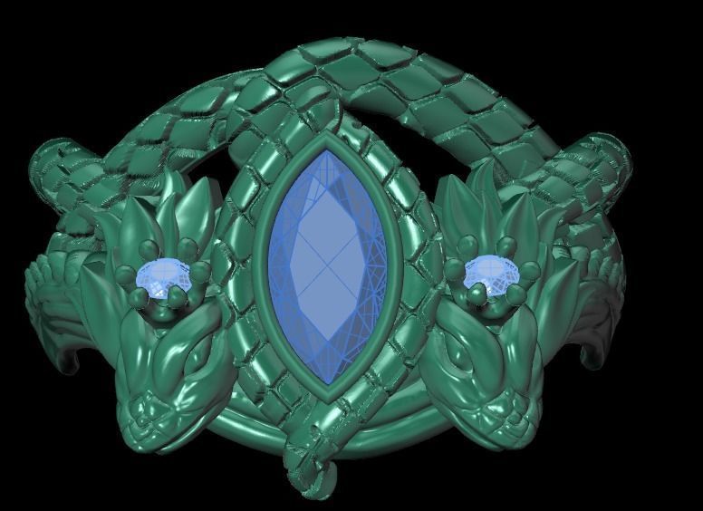 snake ring 3D print model_19