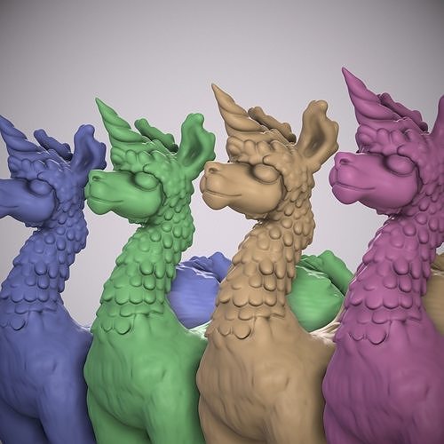 LAMA- LLAMA UNICORN ANIMAL Free 3D print model