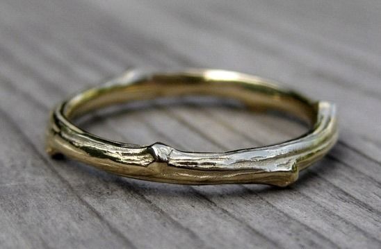 tree wedding male bark ring  and female branch ring 598 3D print model_7