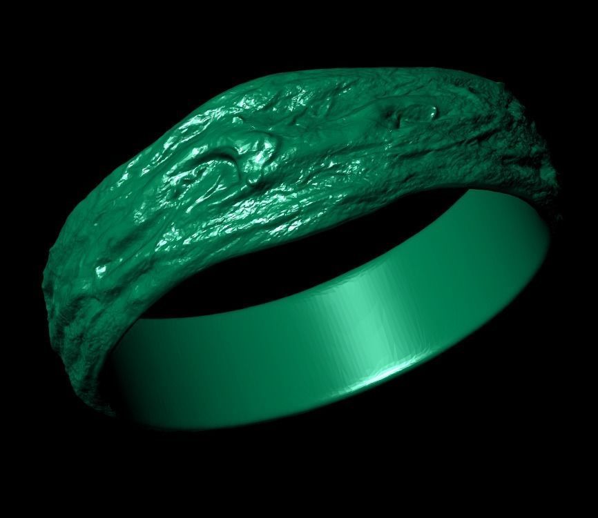 tree wedding male bark ring  and female branch ring 598 3D print model_17