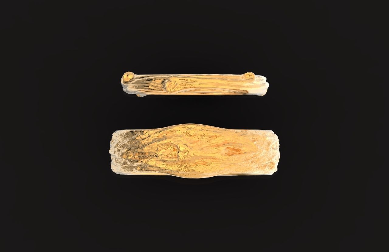 tree wedding male bark ring  and female branch ring 598 3D print model_29