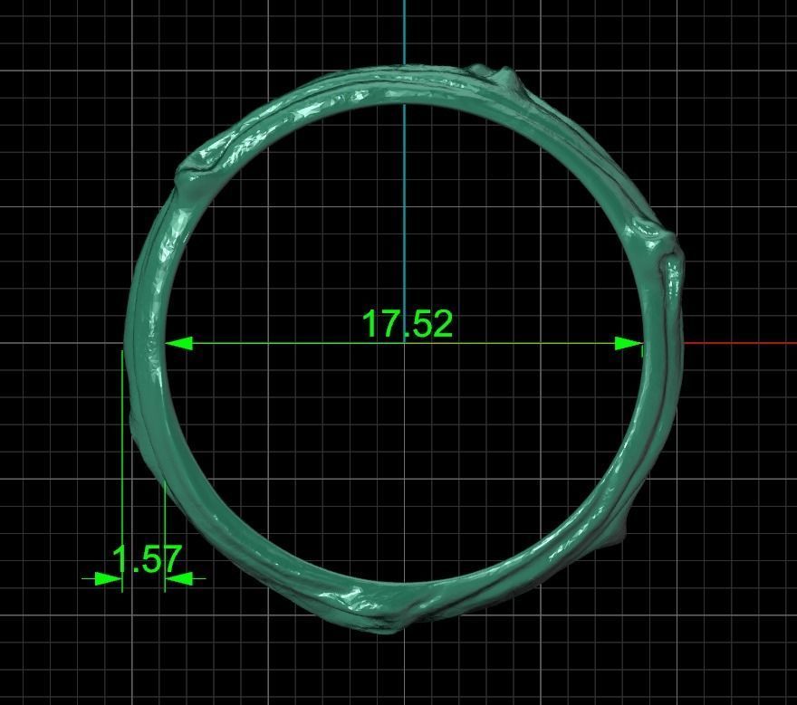 tree wedding male bark ring  and female branch ring 598 3D print model_22