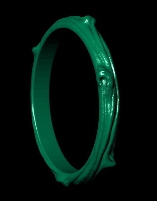 tree wedding male bark ring  and female branch ring 598 3D print model_24