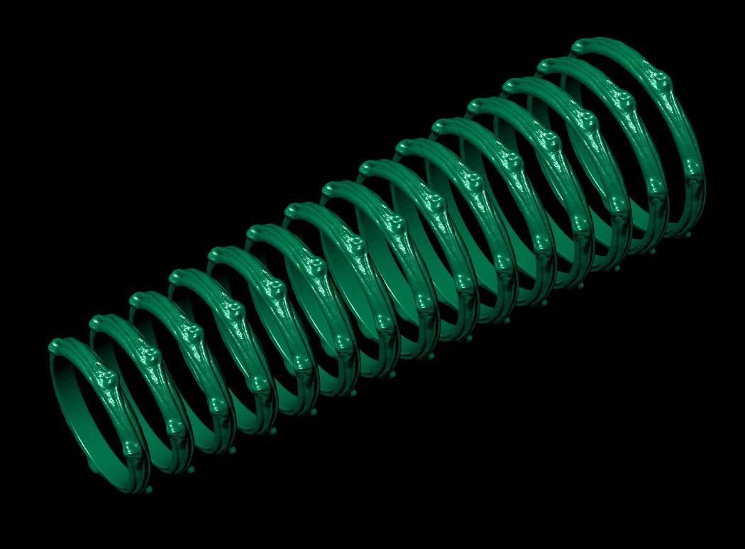 tree wedding male bark ring  and female branch ring 598 3D print model_6