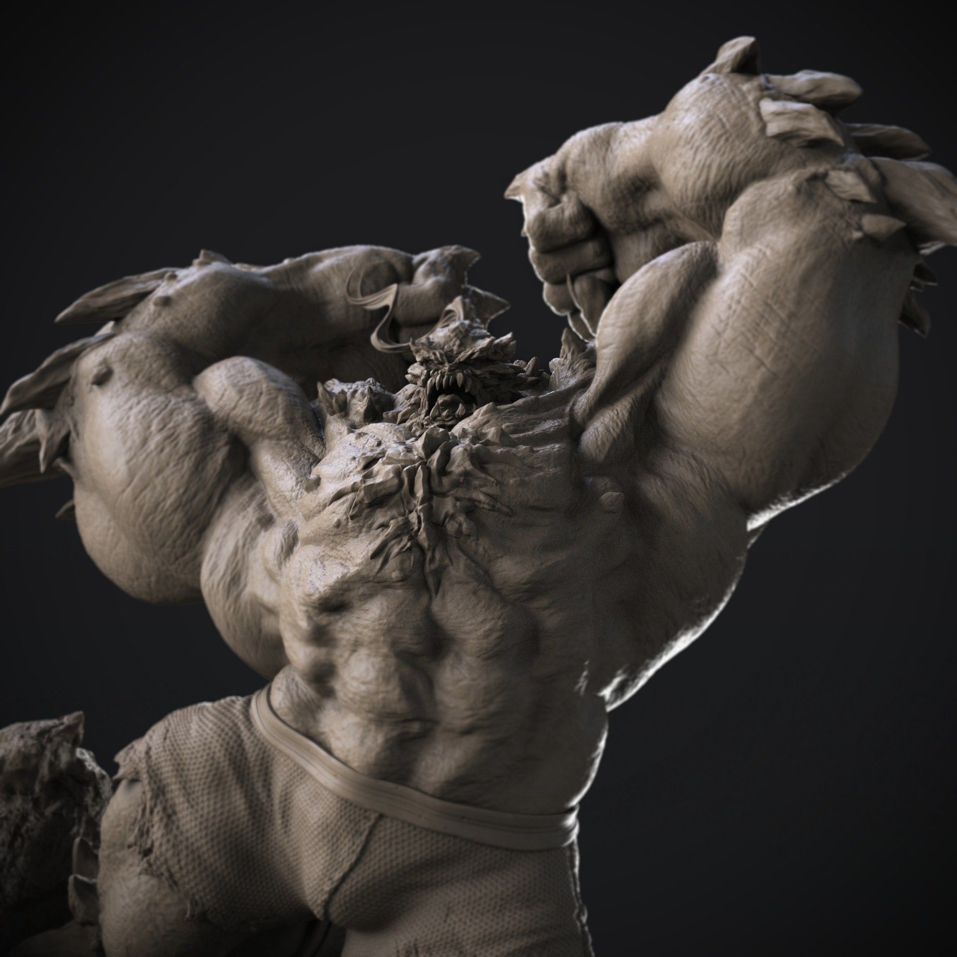 Doomsday 3D Print statue of monster 3D print model_7