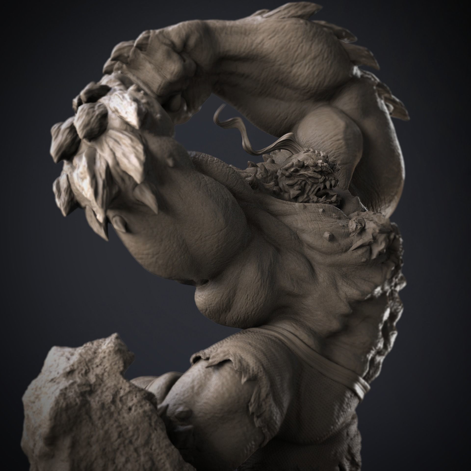 Doomsday 3D Print statue of monster 3D print model_10