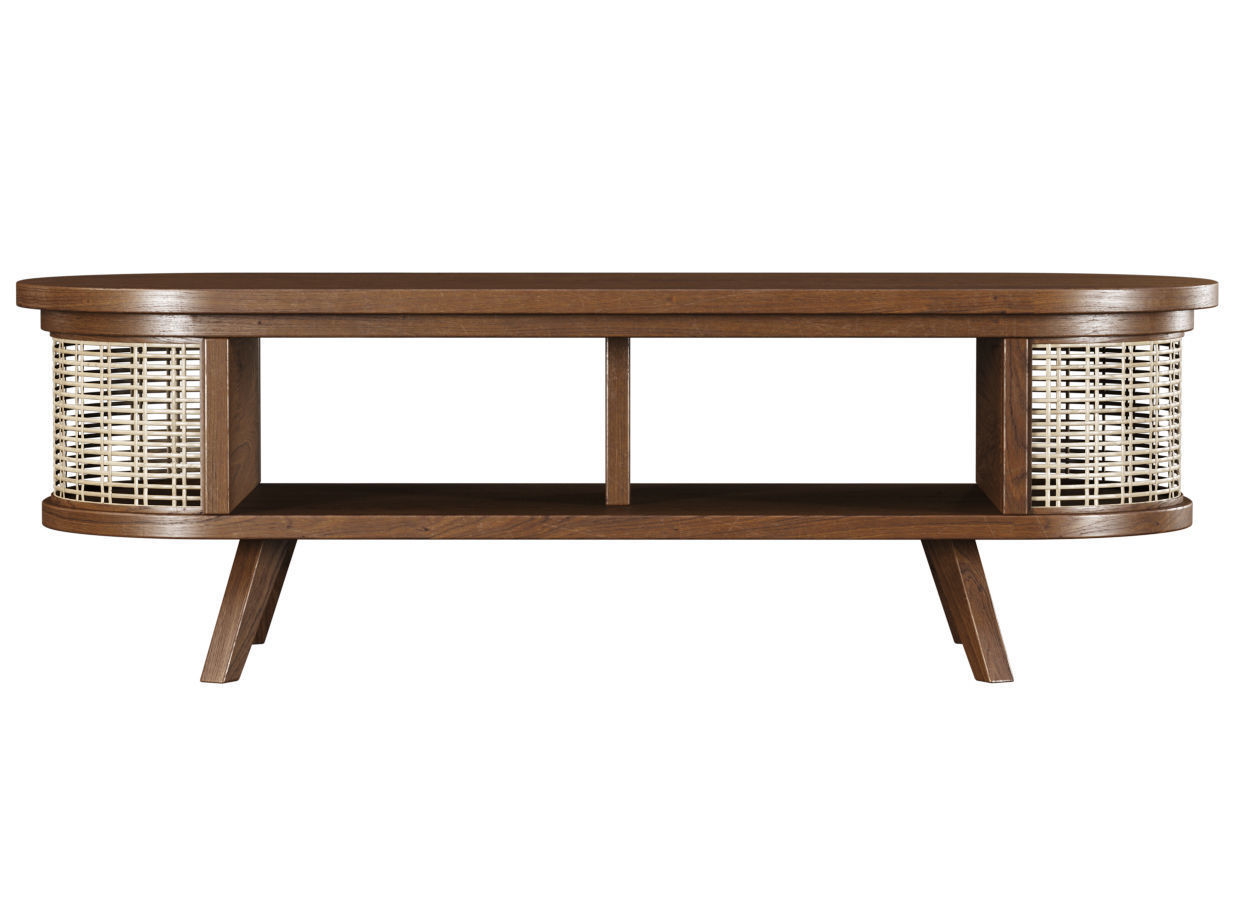 Noa wooden rattan coffee table NR01 by Bpoint Design 3D model_3