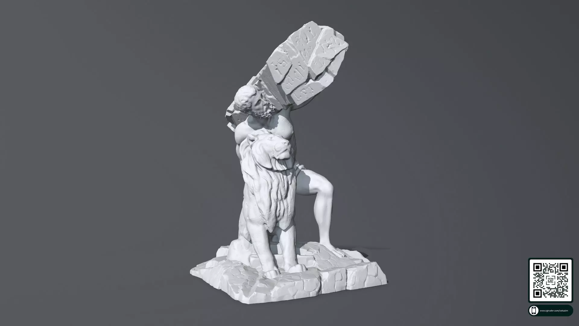 Hercules  and Lion 3D print model_0
