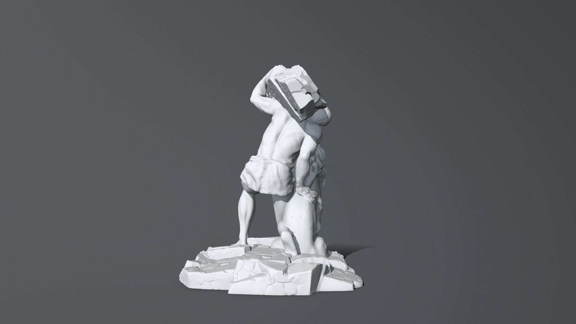 Hercules  and Lion 3D print model_3