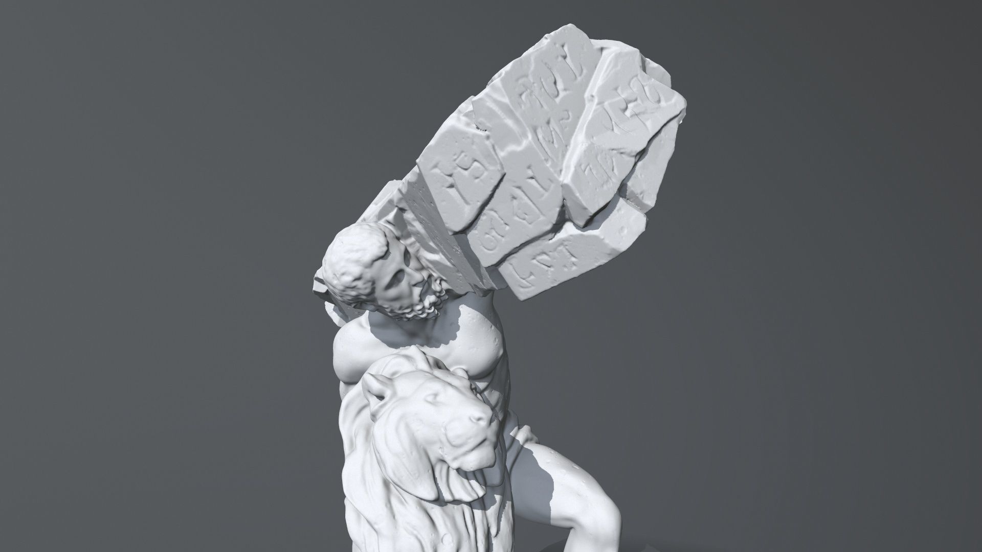 Hercules  and Lion 3D print model_6