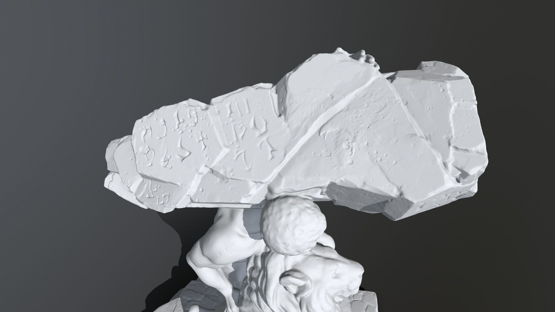 Hercules  and Lion 3D print model_7