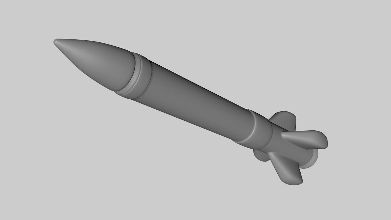 Cartoon Rocket 3D model_2