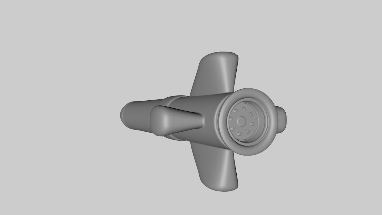 Cartoon Rocket 3D model_3