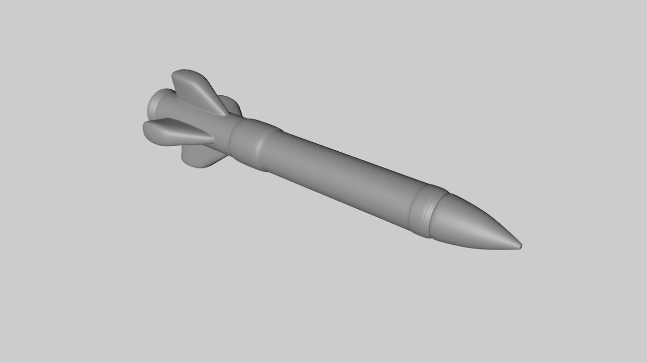 Cartoon Rocket 3D model_1
