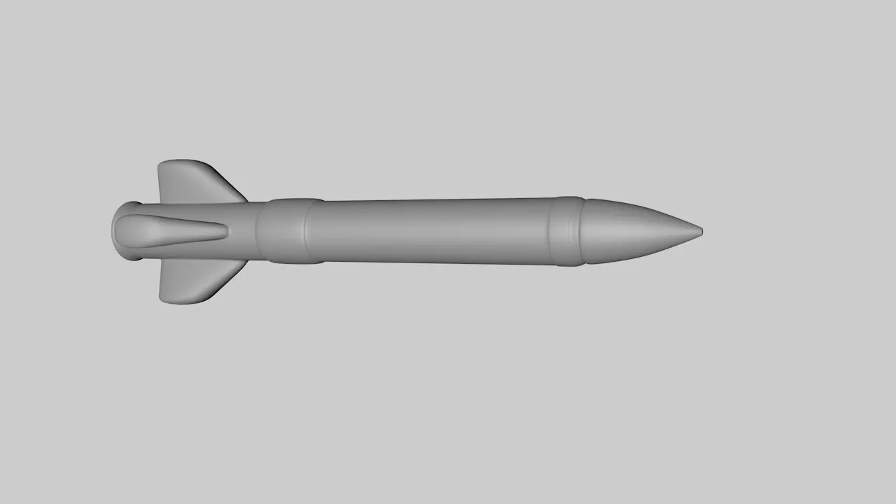 Cartoon Rocket 3D model_0