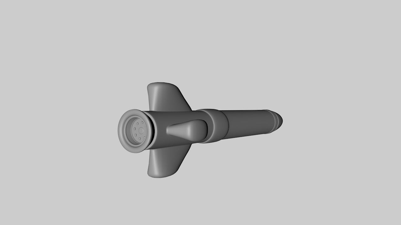 Cartoon Rocket 3D model_4