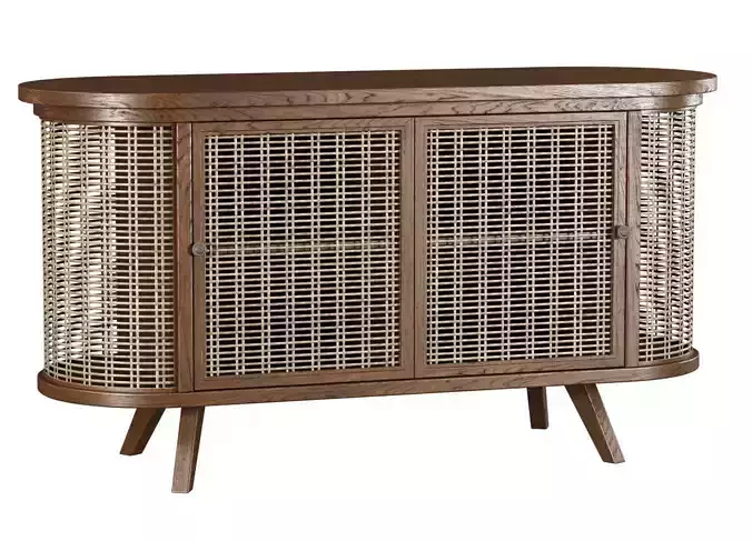 Noa wooden rattan cabinet NR41 by Bpoint Design 