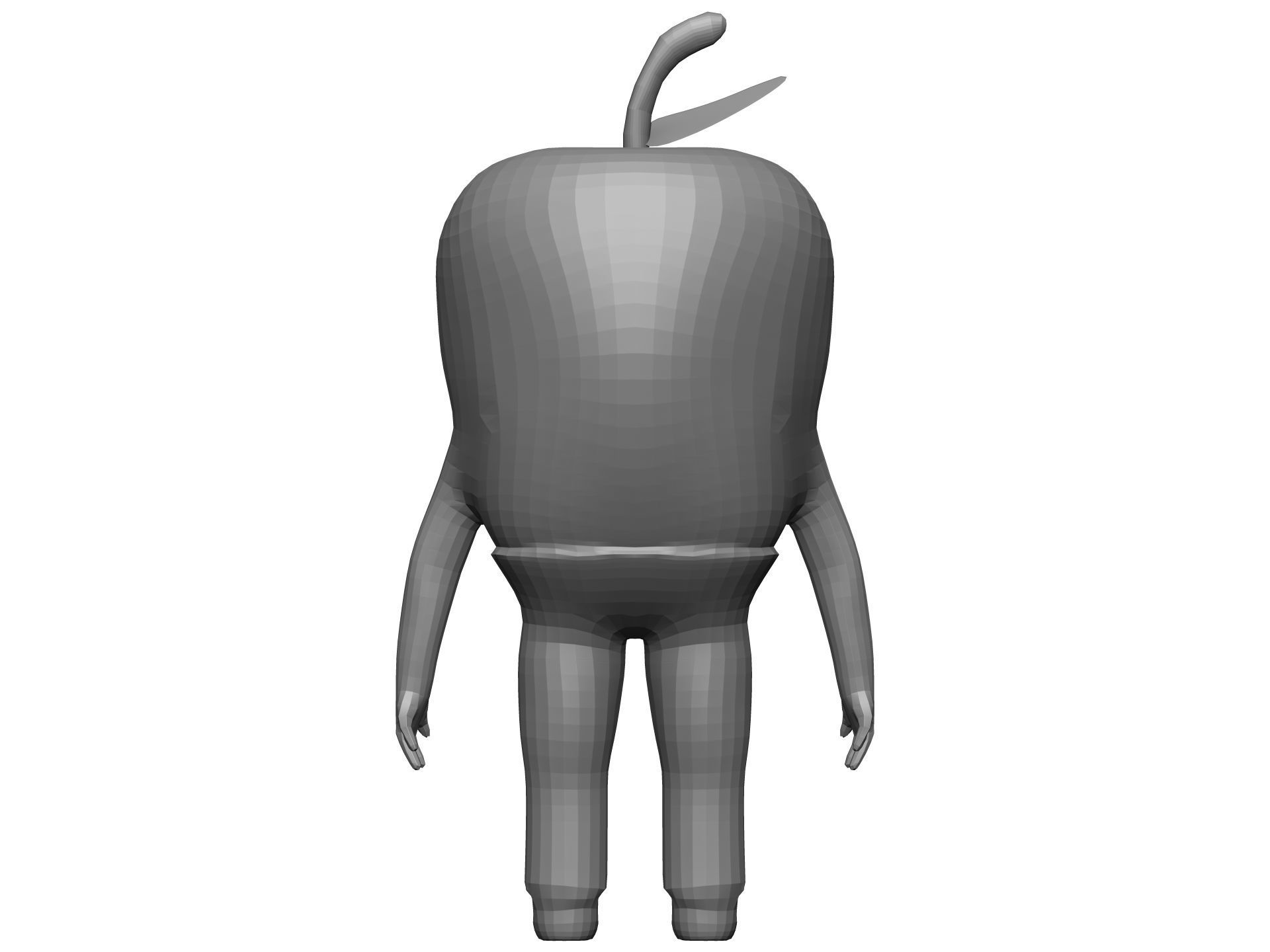 Cartoon Green Apple Low-poly 3D model_11