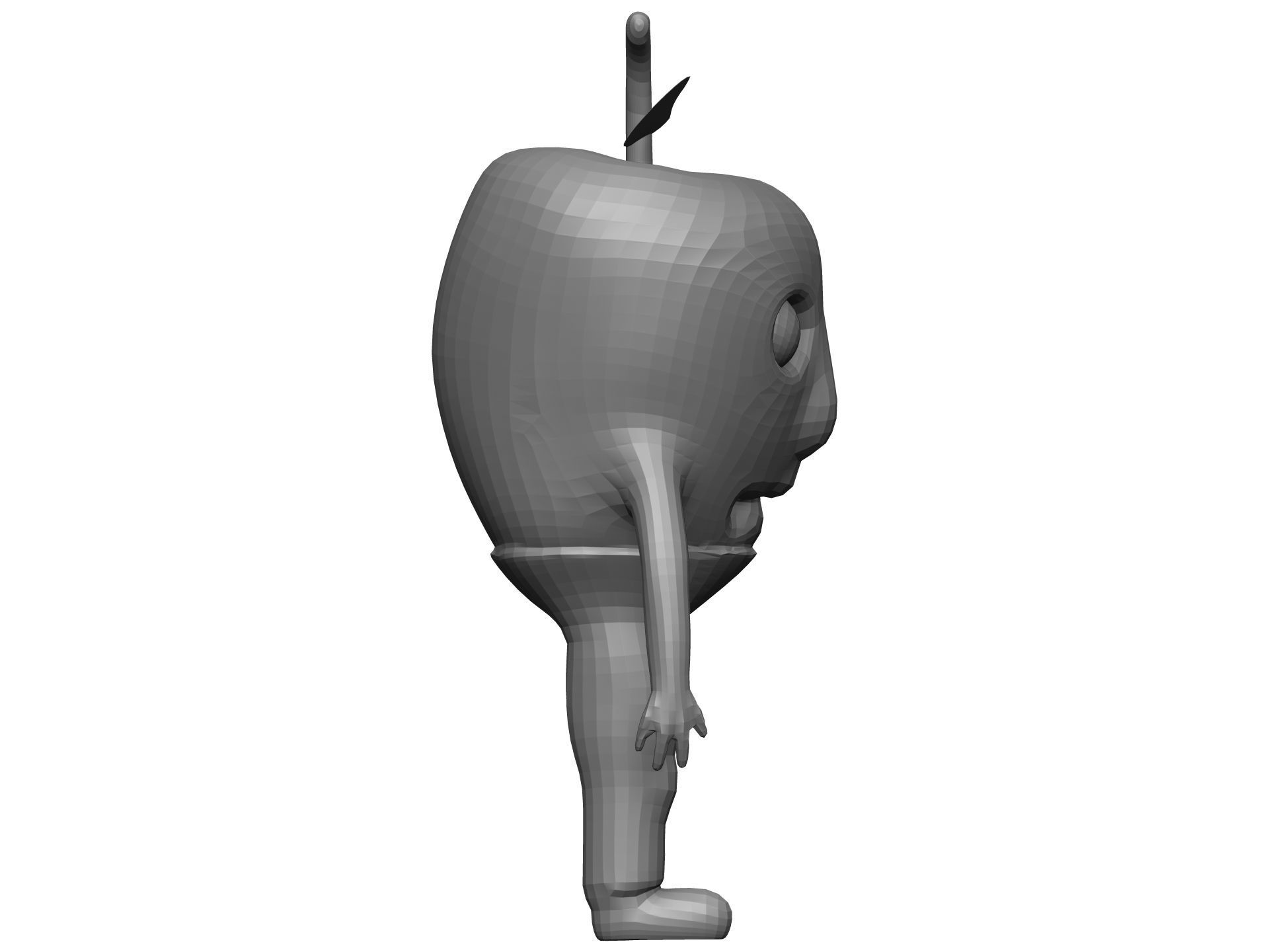 Cartoon Green Apple Low-poly 3D model_12