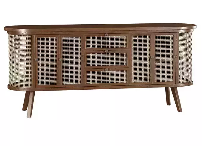 Noa wooden rattan cabinet NR37 by Bpoint Design 