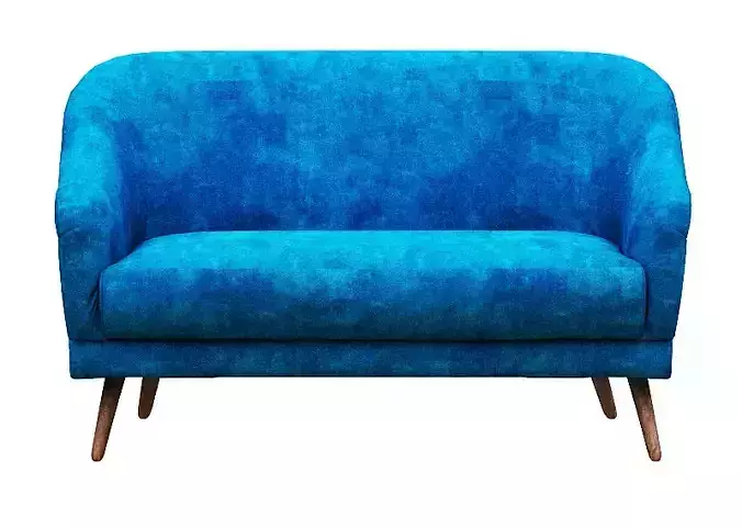 Classical sofa 3d model with fabric and wood textures