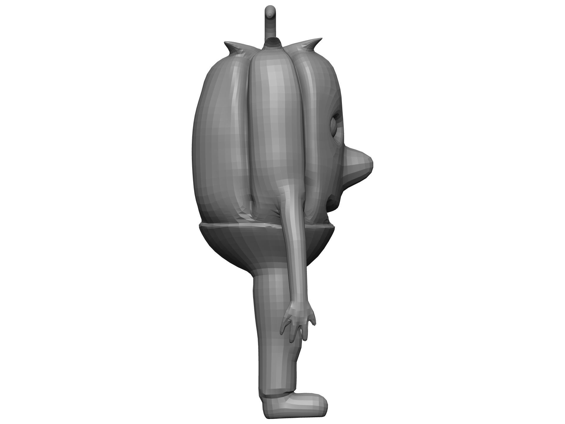 Cartoon Green Pepper Low-poly 3D model_13