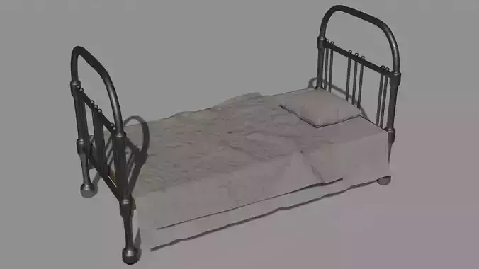 Old Single Beds 3D Model