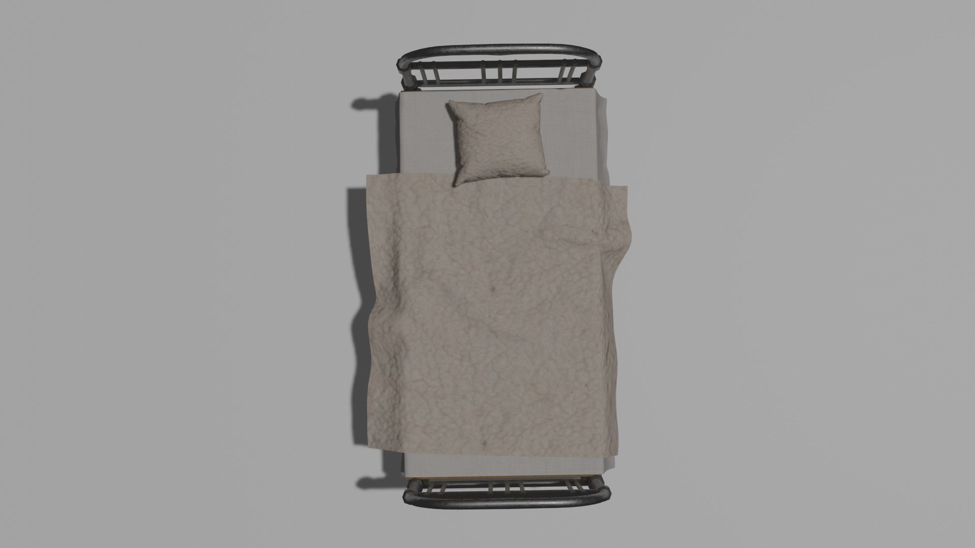 Old Single Beds 3D Model 3D model_2