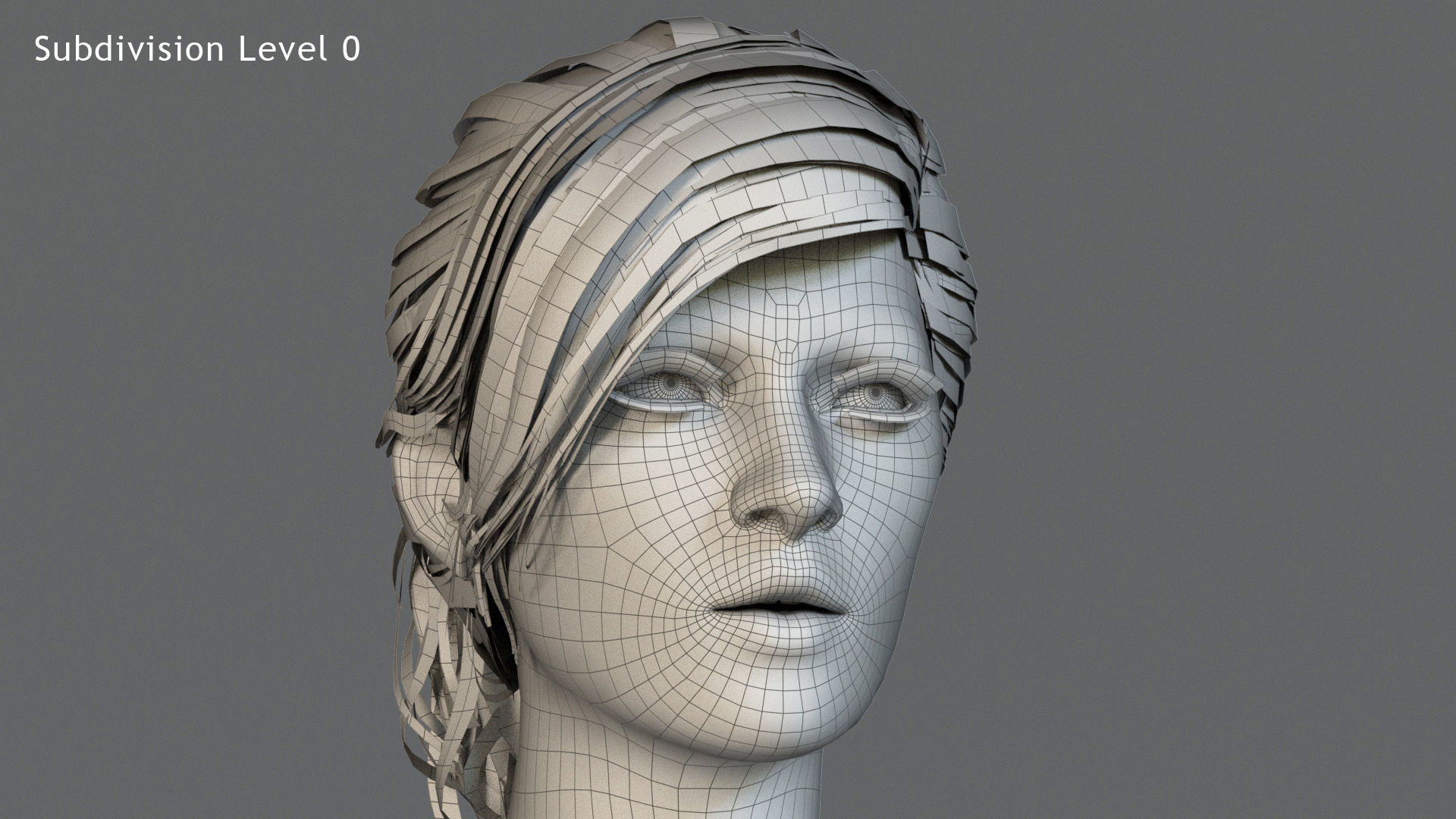 Female Base character Rig Low-poly 3D model_16