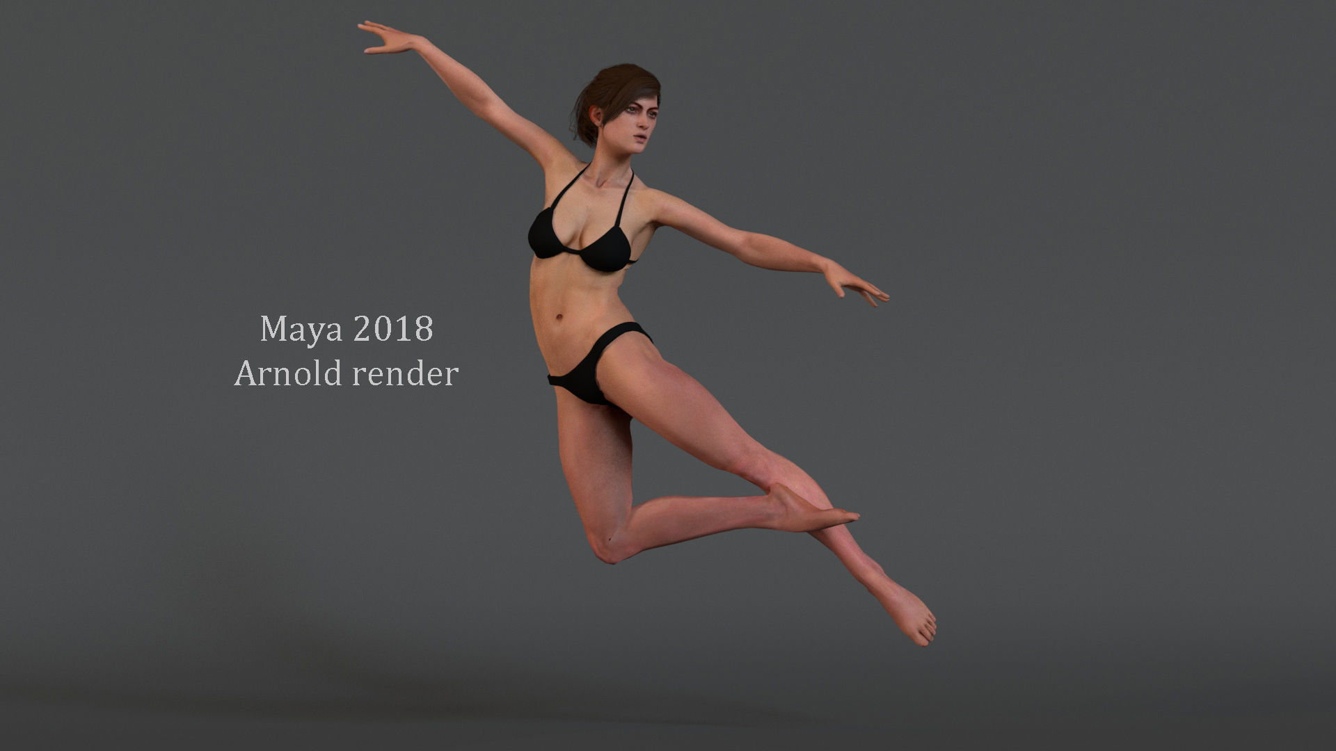 Female Base character Rig Low-poly 3D model_9