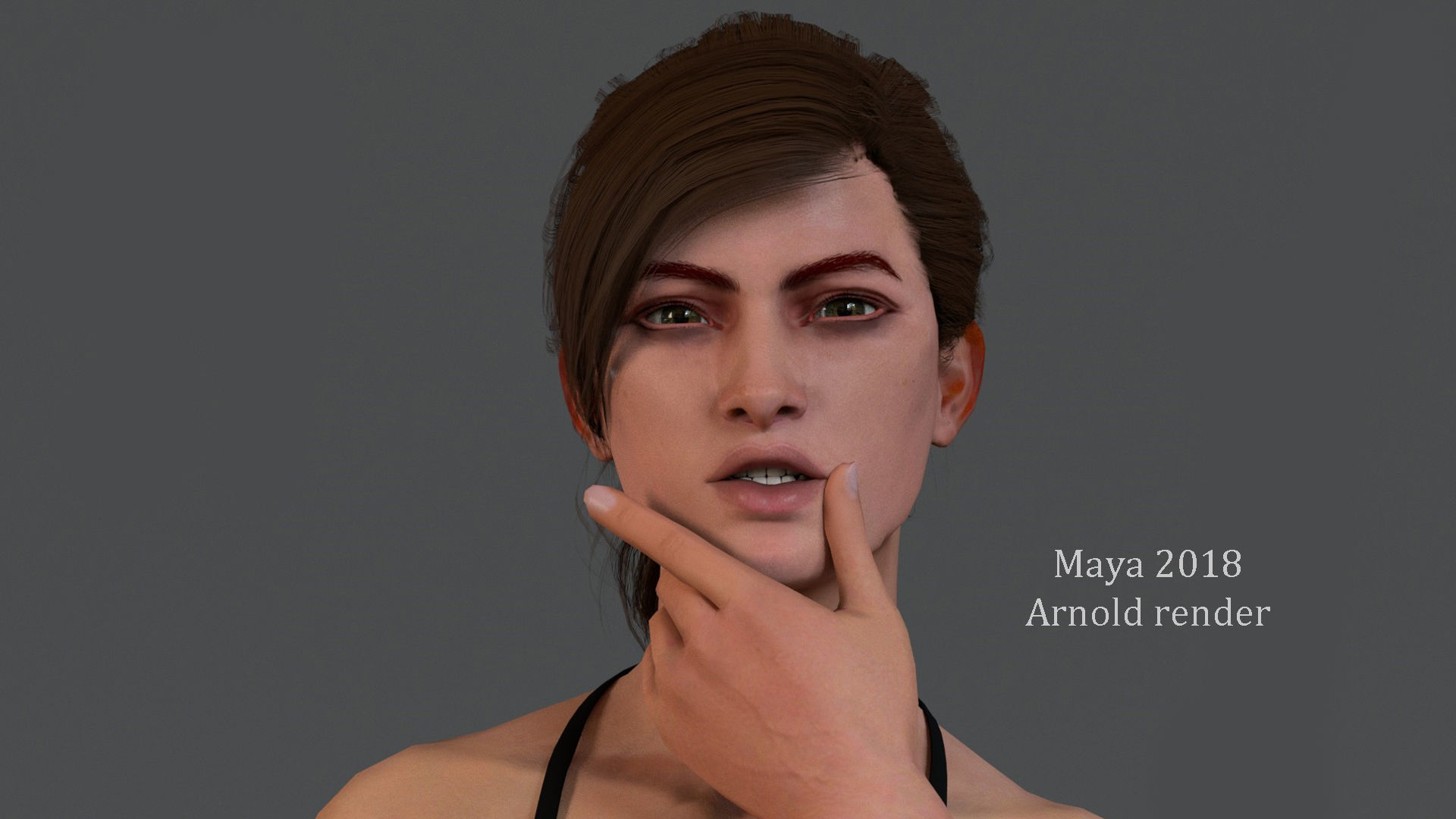 Female Base character Rig Low-poly 3D model_11