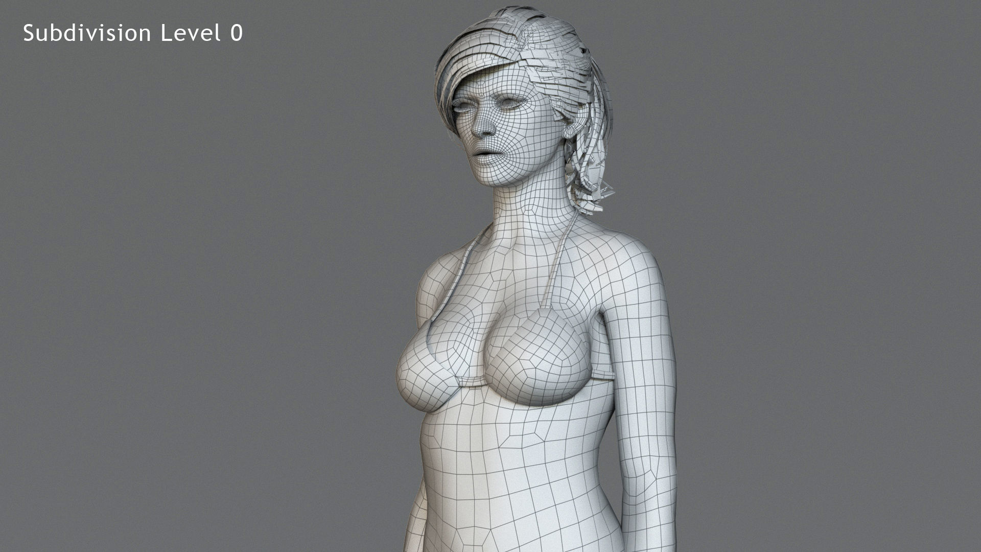 Female Base character Rig Low-poly 3D model_17