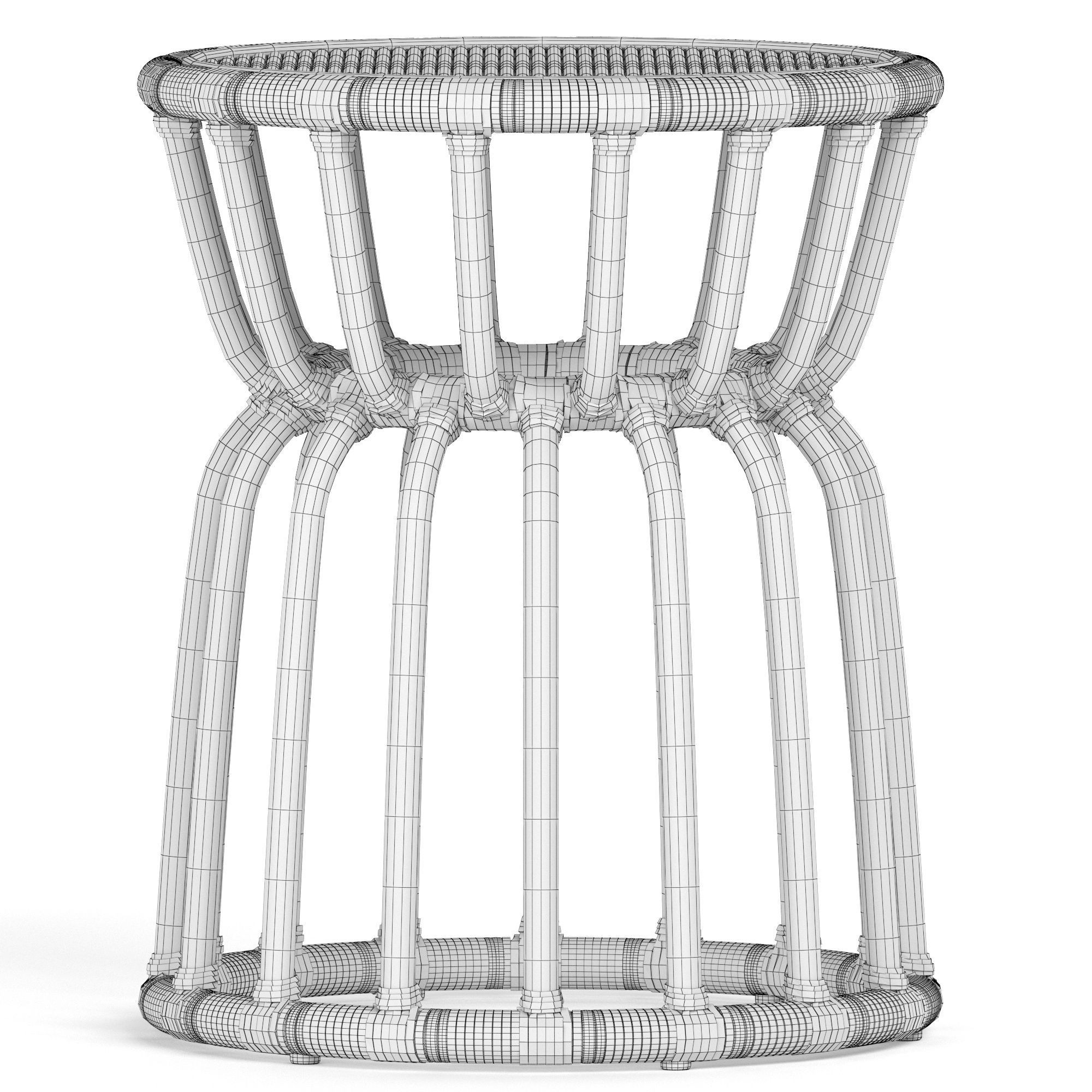 Kids Rattan Nightstand 3D model_8