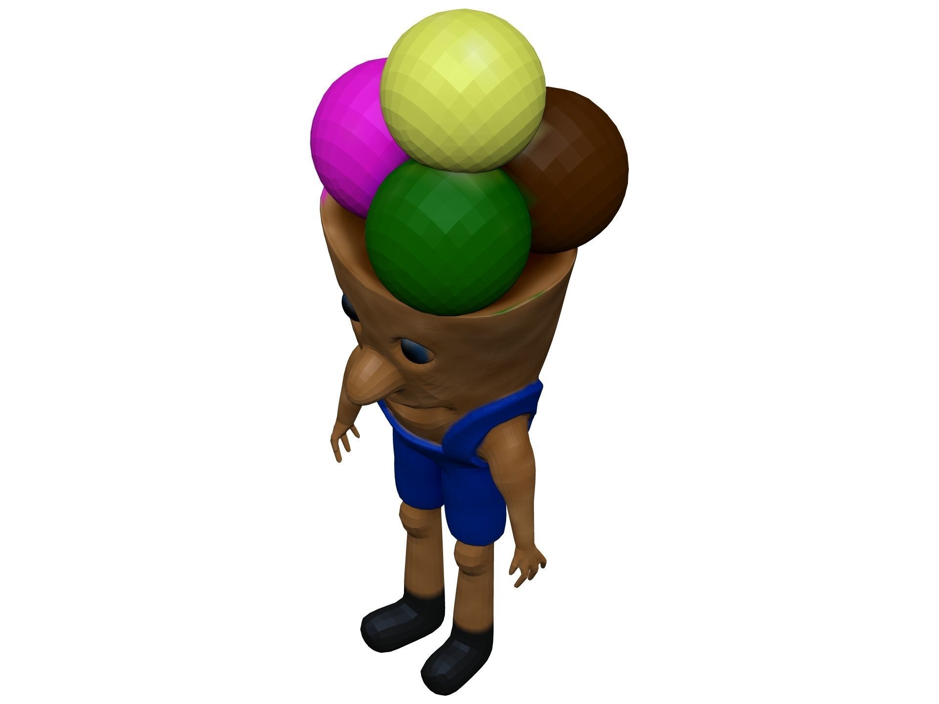 Cartoon Icecream Low-poly 3D model_6