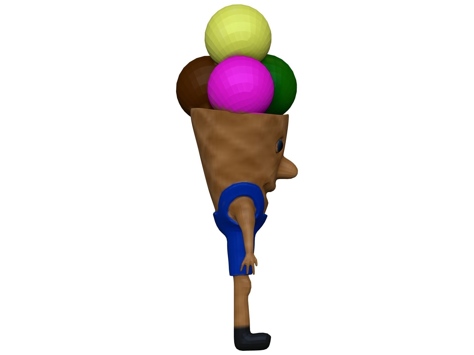 Cartoon Icecream Low-poly 3D model_8