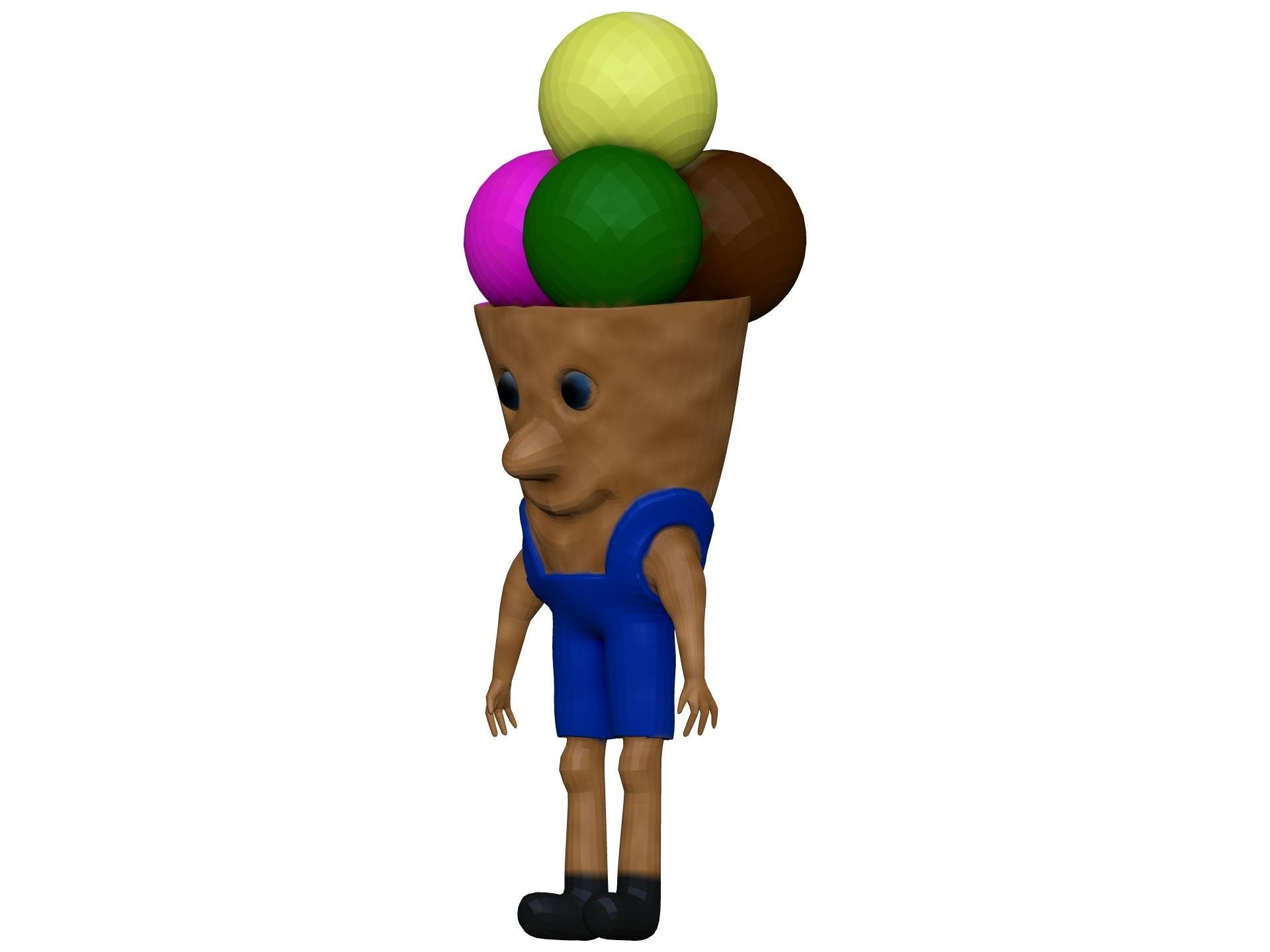 Cartoon Icecream Low-poly 3D model_1