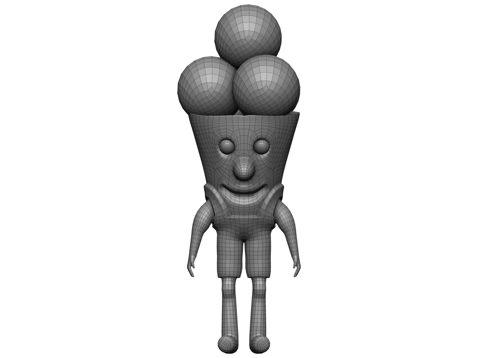 Cartoon Icecream Low-poly 3D model_14