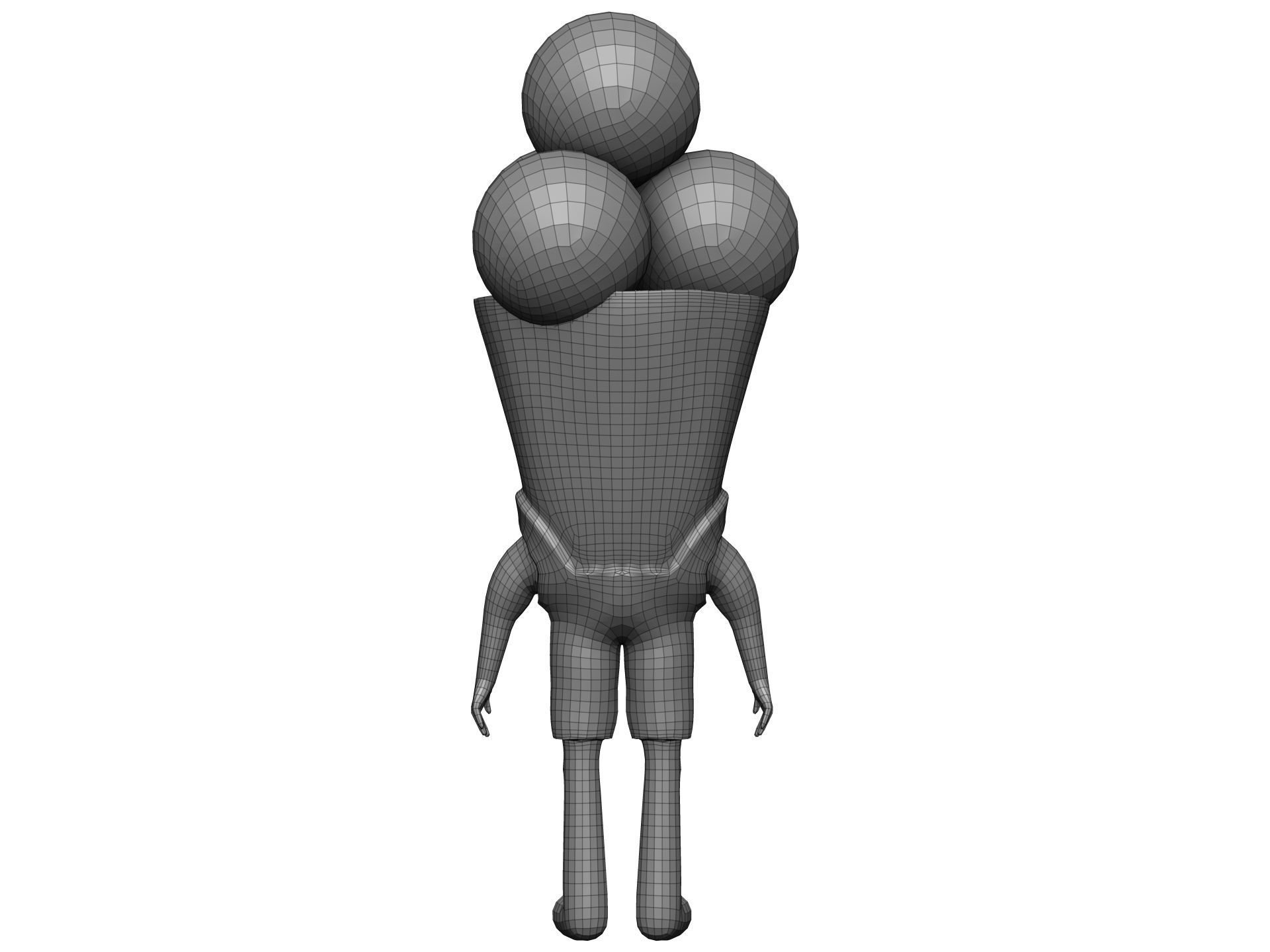 Cartoon Icecream Low-poly 3D model_15