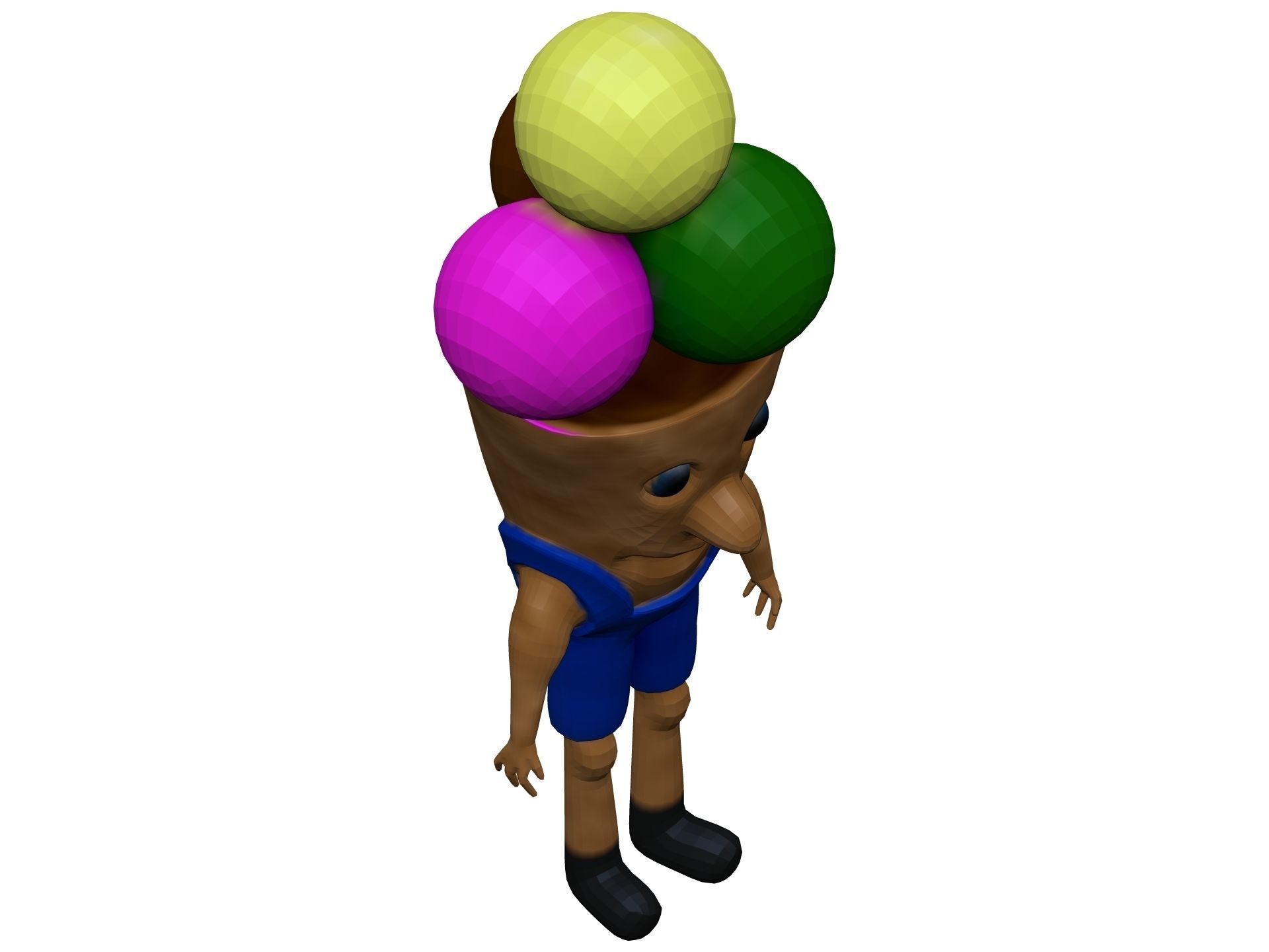 Cartoon Icecream Low-poly 3D model_7