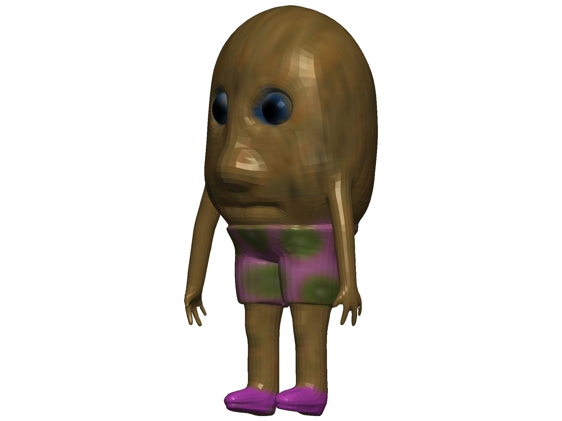 Cartoon Kiwi Low-poly 3D model_1