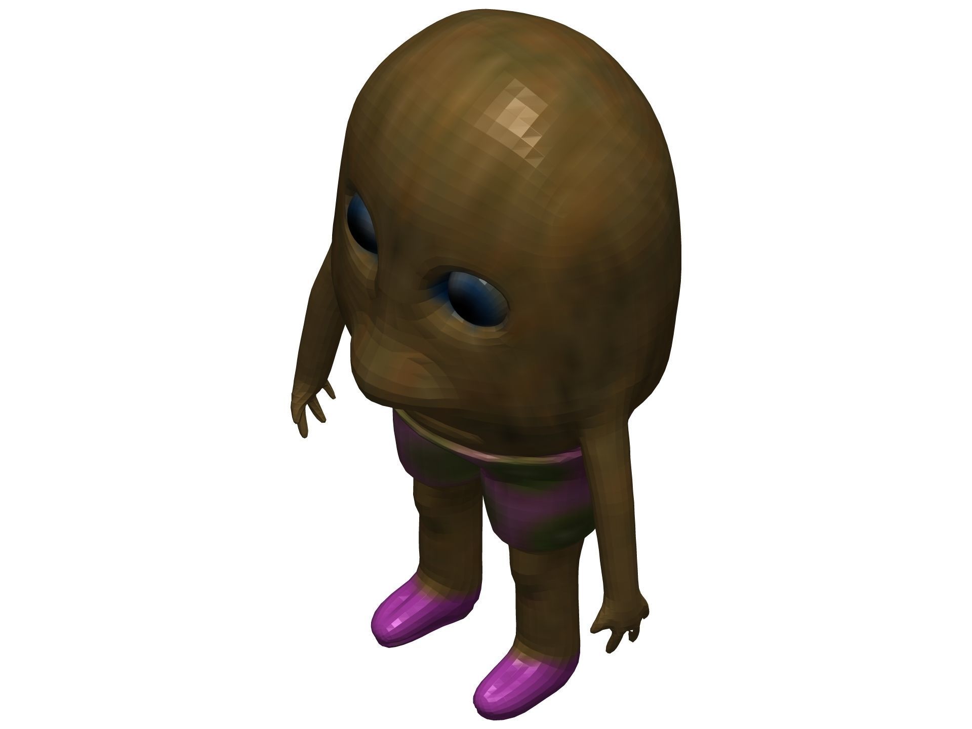 Cartoon Kiwi Low-poly 3D model_8