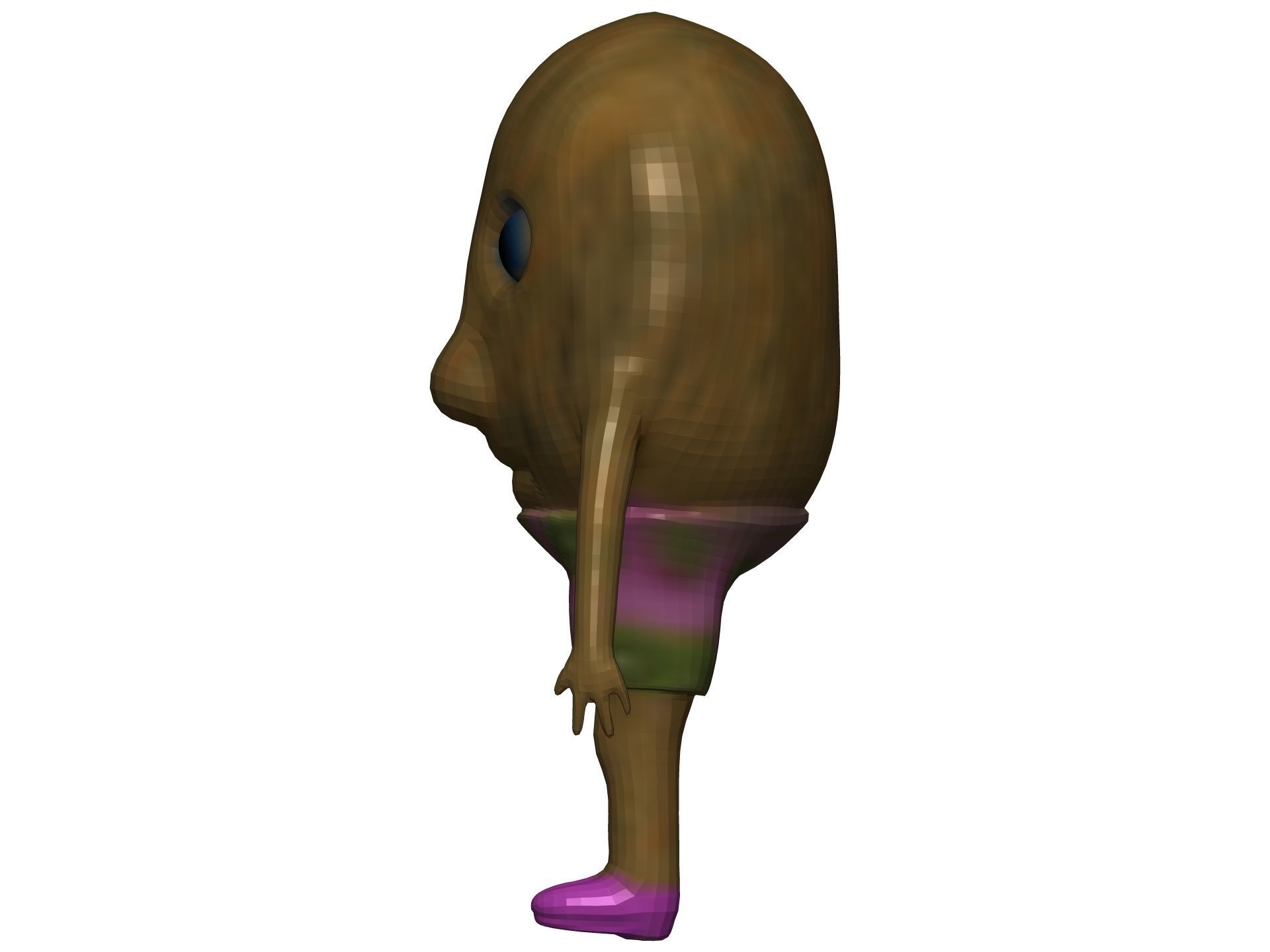 Cartoon Kiwi Low-poly 3D model_2