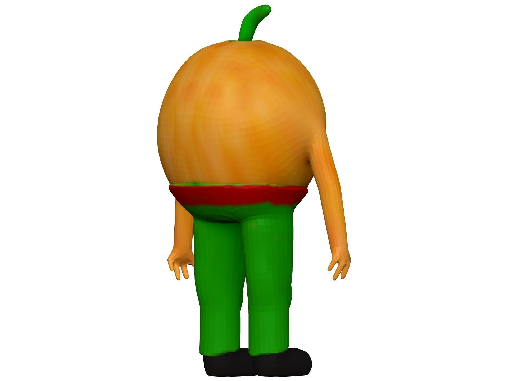 Cartoon Orange Low-poly 3D model_5