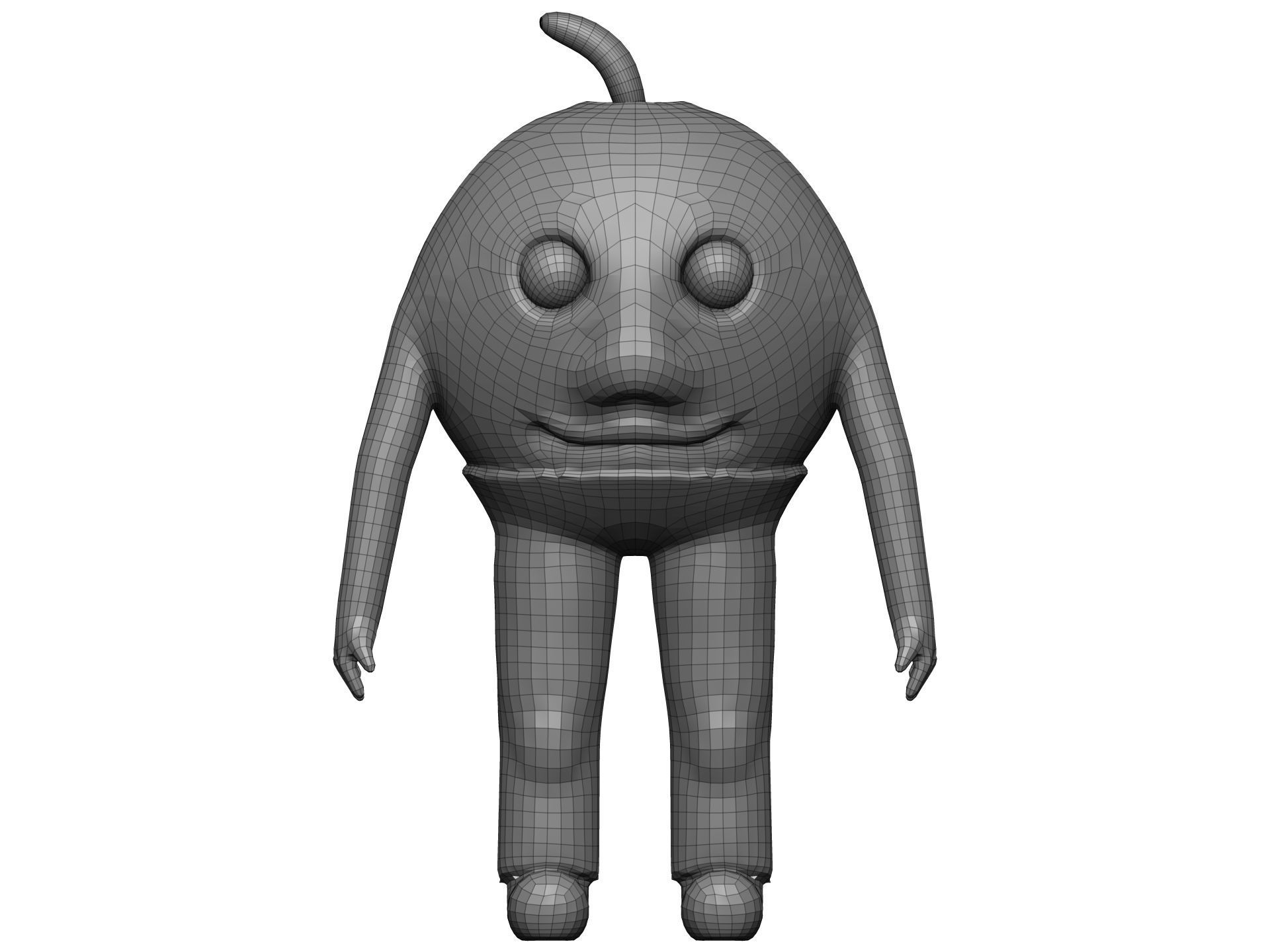 Cartoon Orange Low-poly 3D model_14