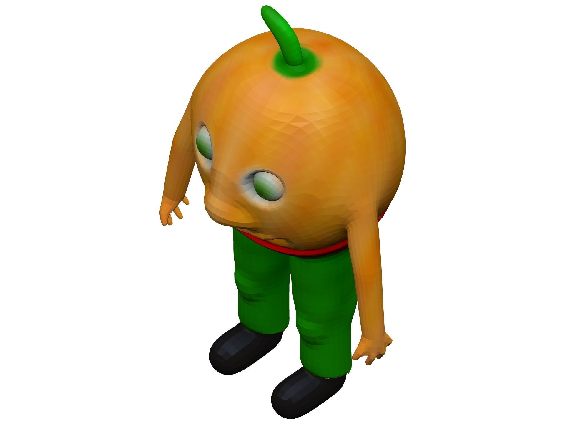 Cartoon Orange Low-poly 3D model_8