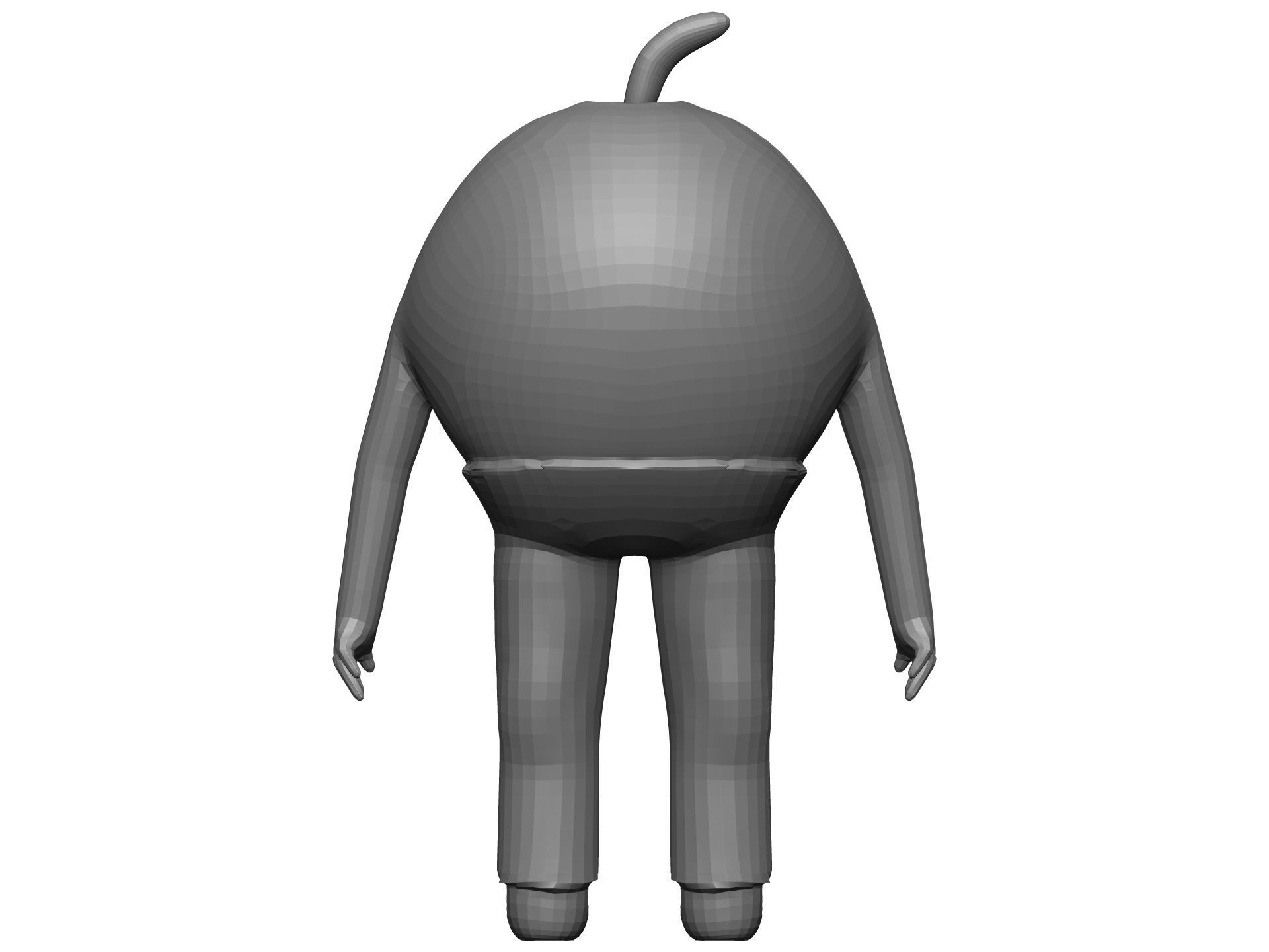 Cartoon Orange Low-poly 3D model_11