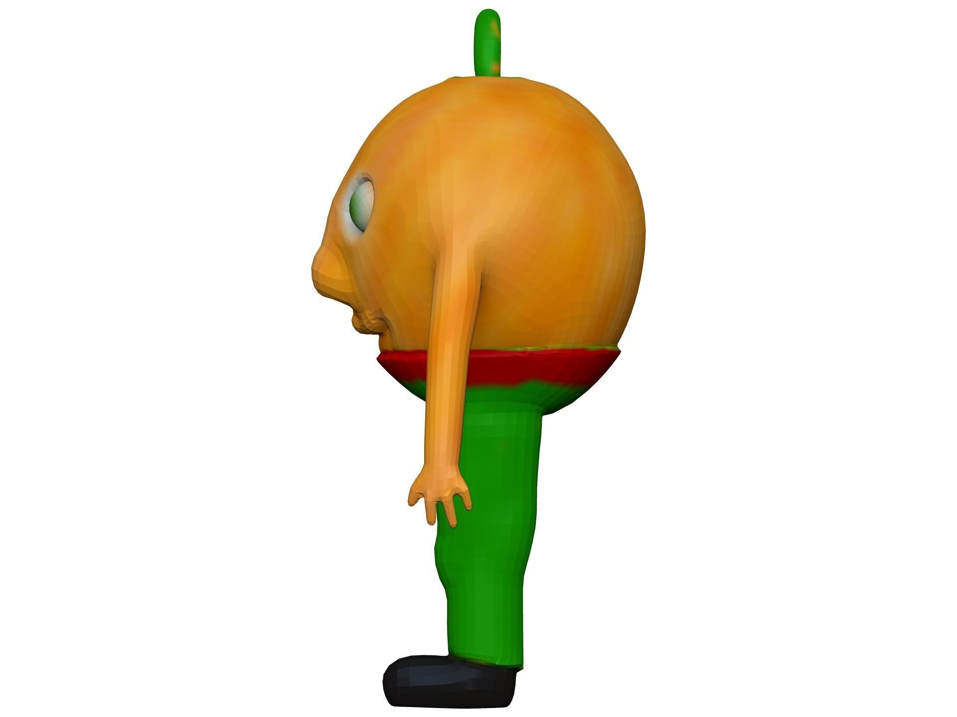 Cartoon Orange Low-poly 3D model_2