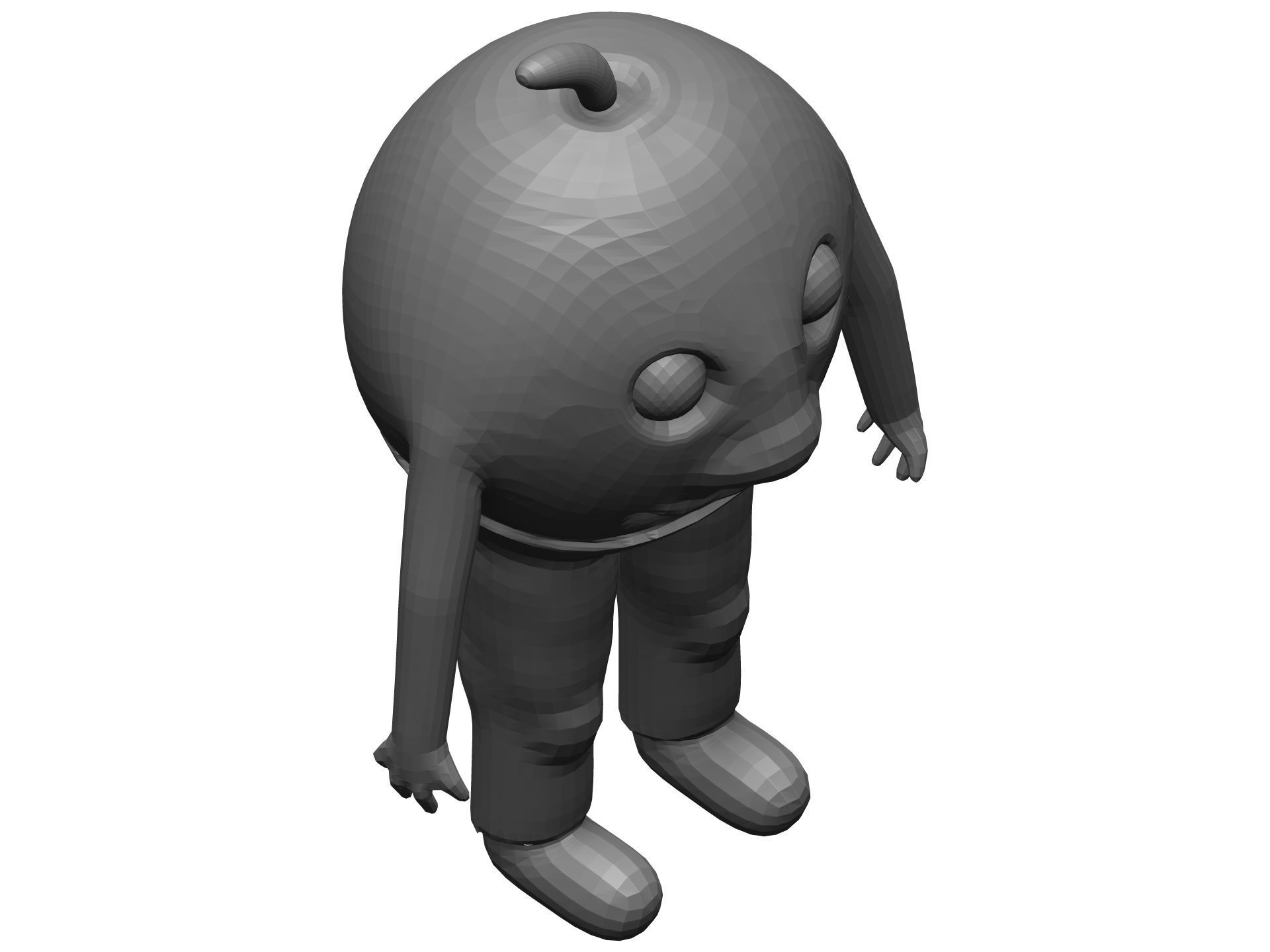 Cartoon Orange Low-poly 3D model_13